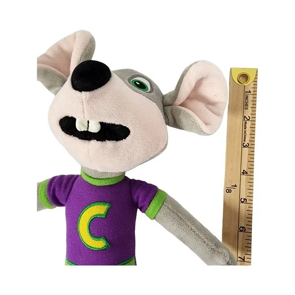 Chuck E. Cheese Plush Stuffed Animal Mouse Mascot Purple Shirt Denim - Picture 5 of 7